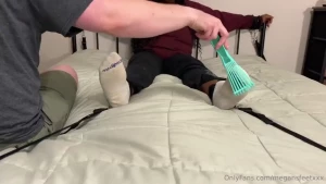 Got my sweaty socks tickled off while held down by restraints the dual