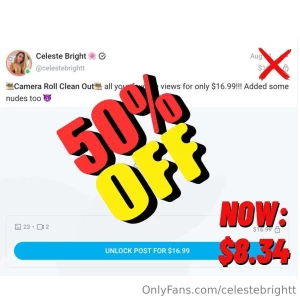 Was 16 99 now 8 34 https onlyfans com 1229462935 celestebrightt