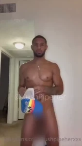 Here it fucking cums standing-up passionate solo masturbation with