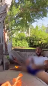 Jacking my monster dick off outdoor in the backyard while everyone s