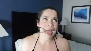 Trying to talk with a ring gag in your mouth is hard lol make sure you