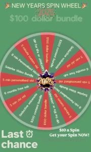 New year spin wheel amazing prizes to be won to end the year with a