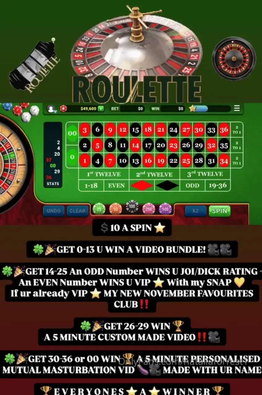 Roulette 10 a spin get 0-13 u win a video bundle get 14-25 an odd 