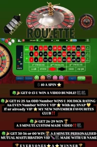 Roulette 10 a spin get 0-13 u win a video bundle get 14-25 an odd