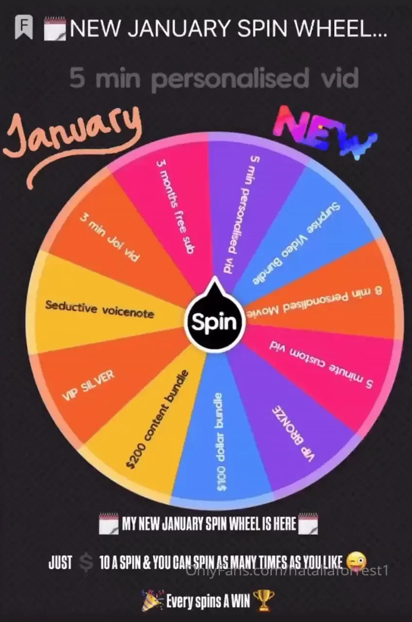 My new january spin wheel is here just 10 a spin amp you can spin as 