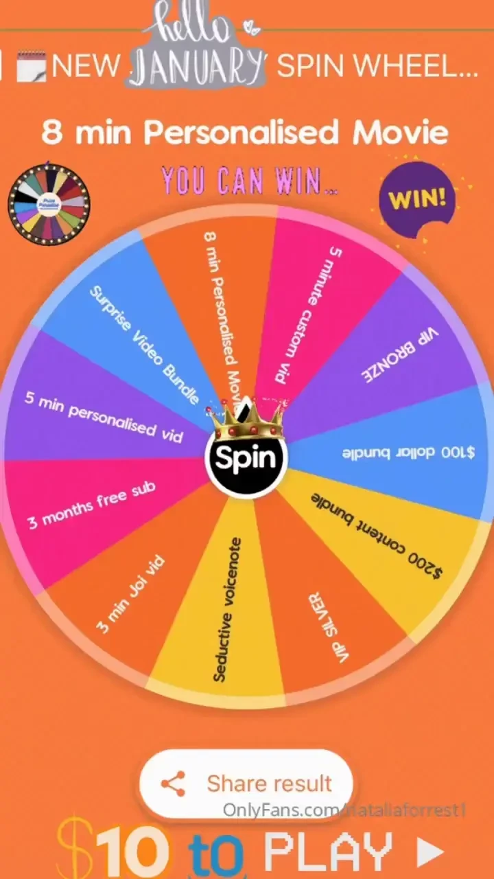 My new january spin wheel is here just 10 a spin amp you can spin as part 2 