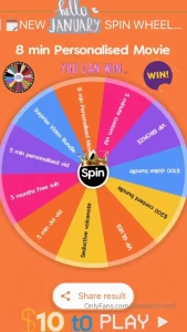 My new january spin wheel is here just 10 a spin amp you can spin as part 2