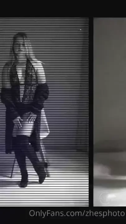 High boots open crotch sexy blonde in black lace body without crotch part 1 