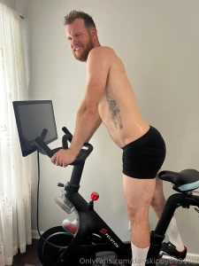 My dick was trying to poke out of my underwear after my sweaty peloton part 1