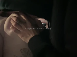 Making him cum with my tits