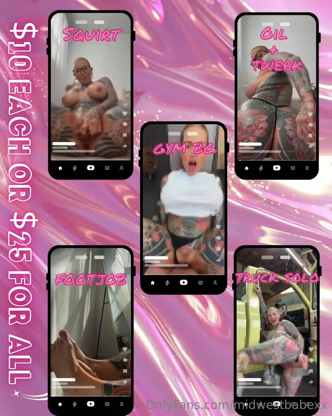 Pick one or all tip and dm me your video choice 50 off when you buy 