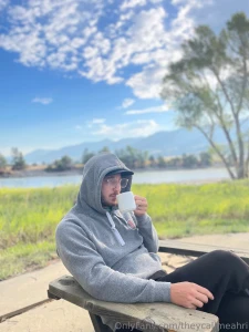 Just a man and his coffee and his river