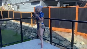 Putting my kick boxing skills to the test for my chun li look sexy