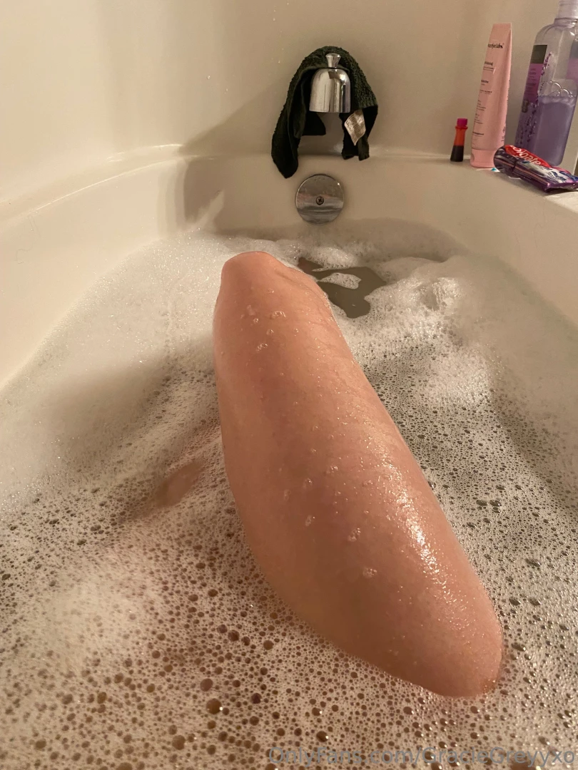 Enjoying a nice bubble bath 