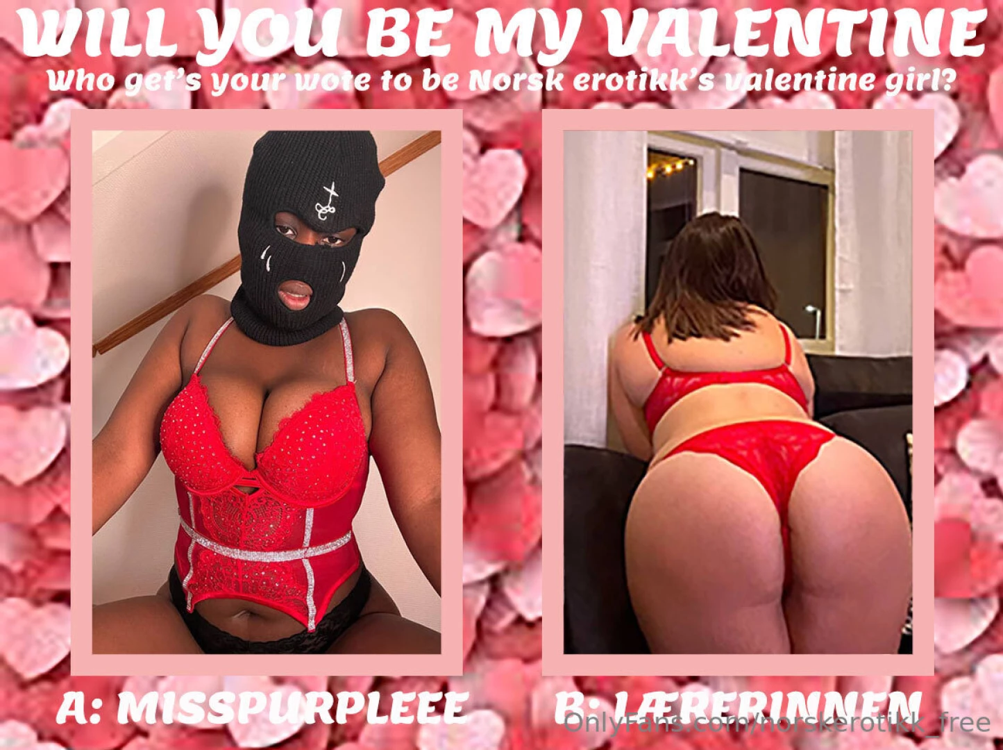 Norsk erotikk s be my valentine konkurranse har startet og i den f part 1 