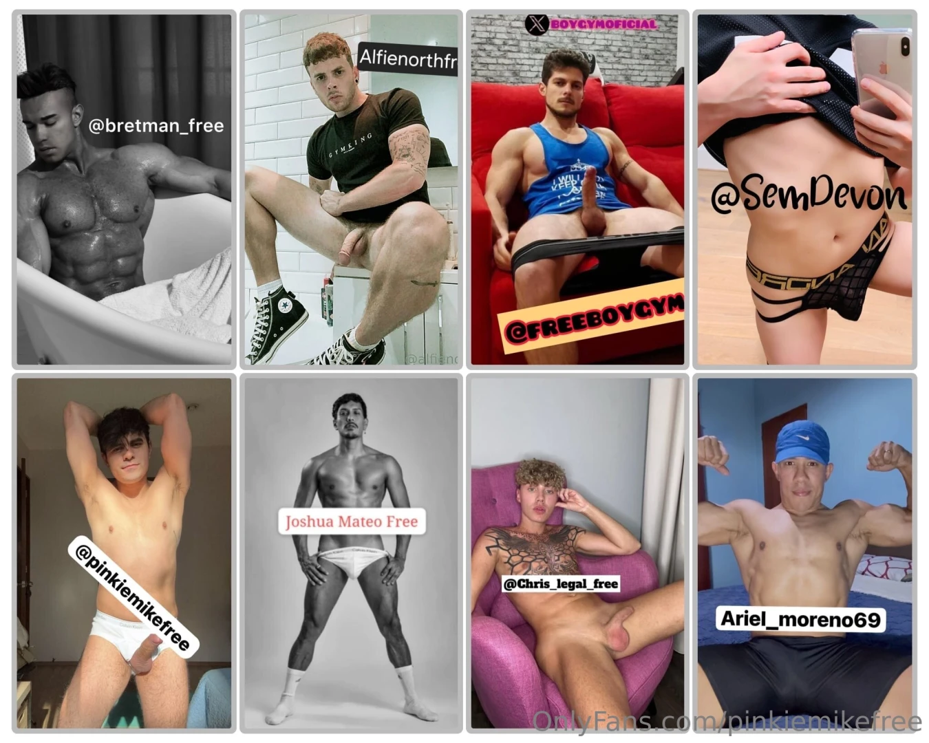 1 bretman_free 2 alfienorthfree 3 freeboygym 4 semdevon 5 part 2 