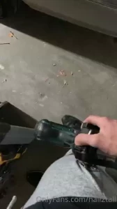 I guess sweatpants aren t the best for working in the garage