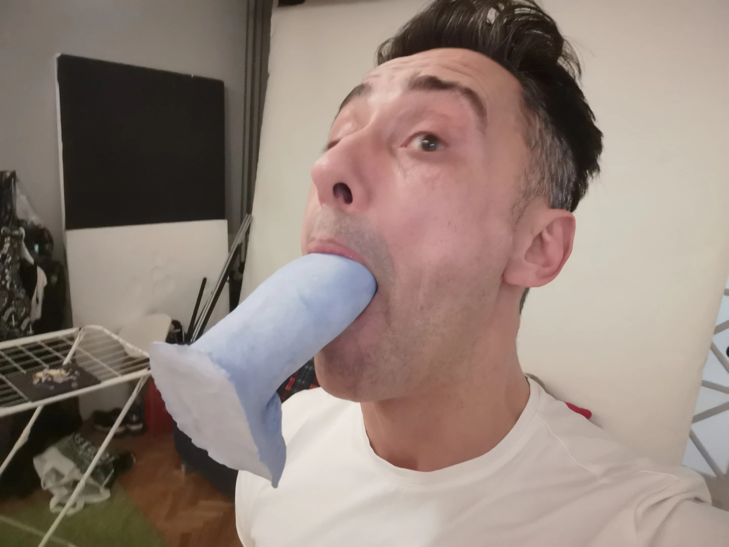 I can suck my dick on my own i also made a plaster face part 2 