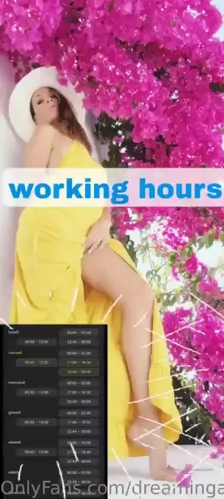 New working hours on cam italy time check it out 