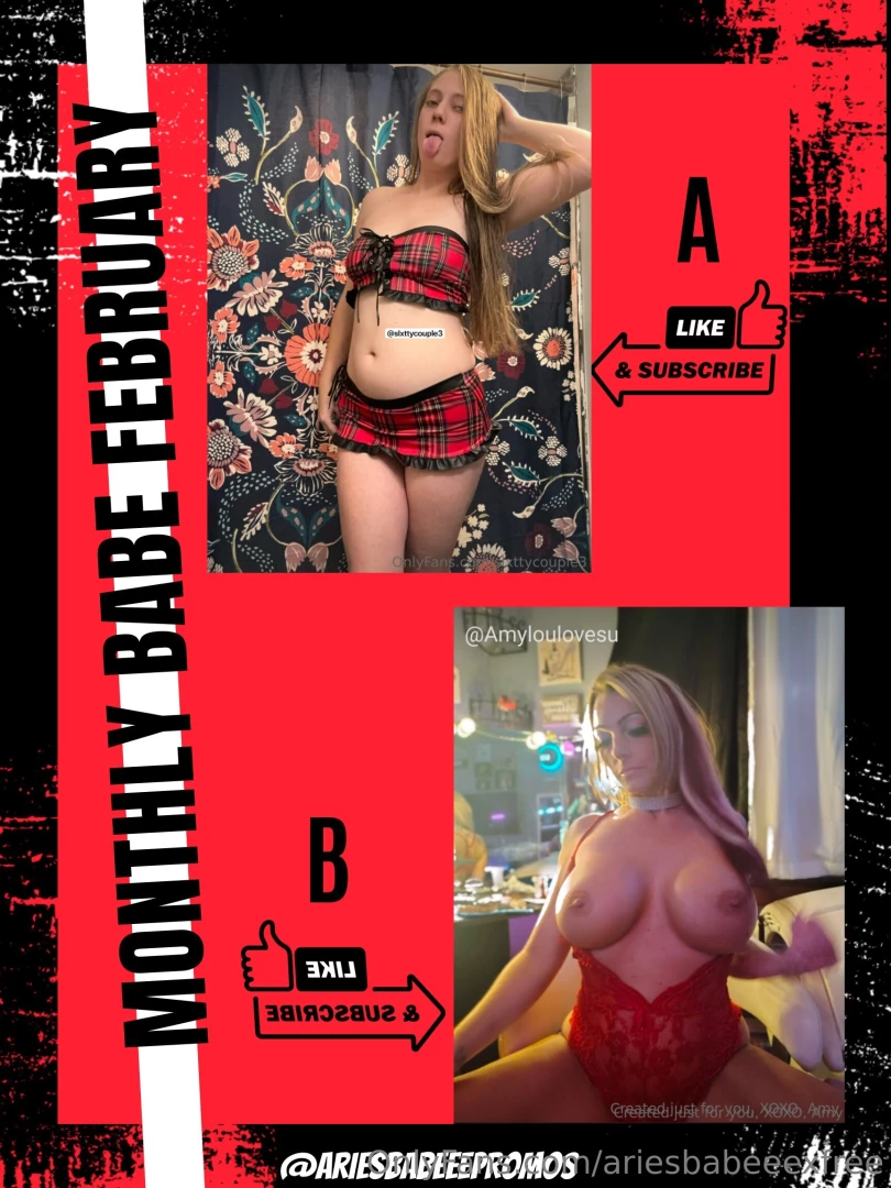 Monthly babe contest round 2 - slxttycouple3 amylovesu2 - swipe for 