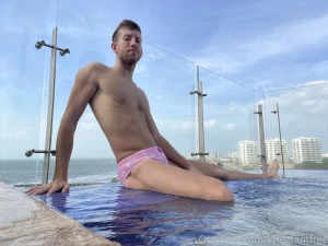 Chillin at the pool come see whats underneath my speedo onlyfans com part 1