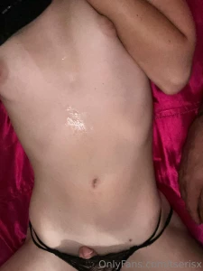 My daddy fucked me and came all over my stomach and chest today next