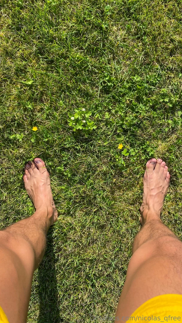 I love feeling the grass on my feet 