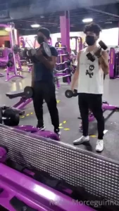 Back in the gym with my buddy should we fool around later