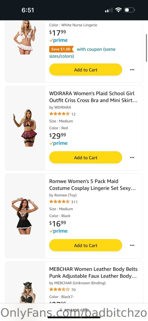 I added a ton of role play outfits to my amazon store front check them 