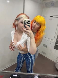 2 girls in a bathroom guess how it continue now with you in too