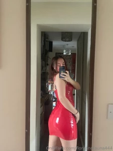 Latex red dress