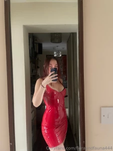 Latex red dress part 5