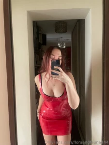 Latex red dress part 4