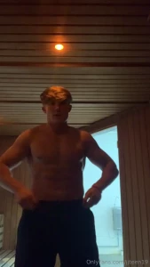 jjteen19 - In the sauna with my gapping virgin hole waiting to be filled by some 