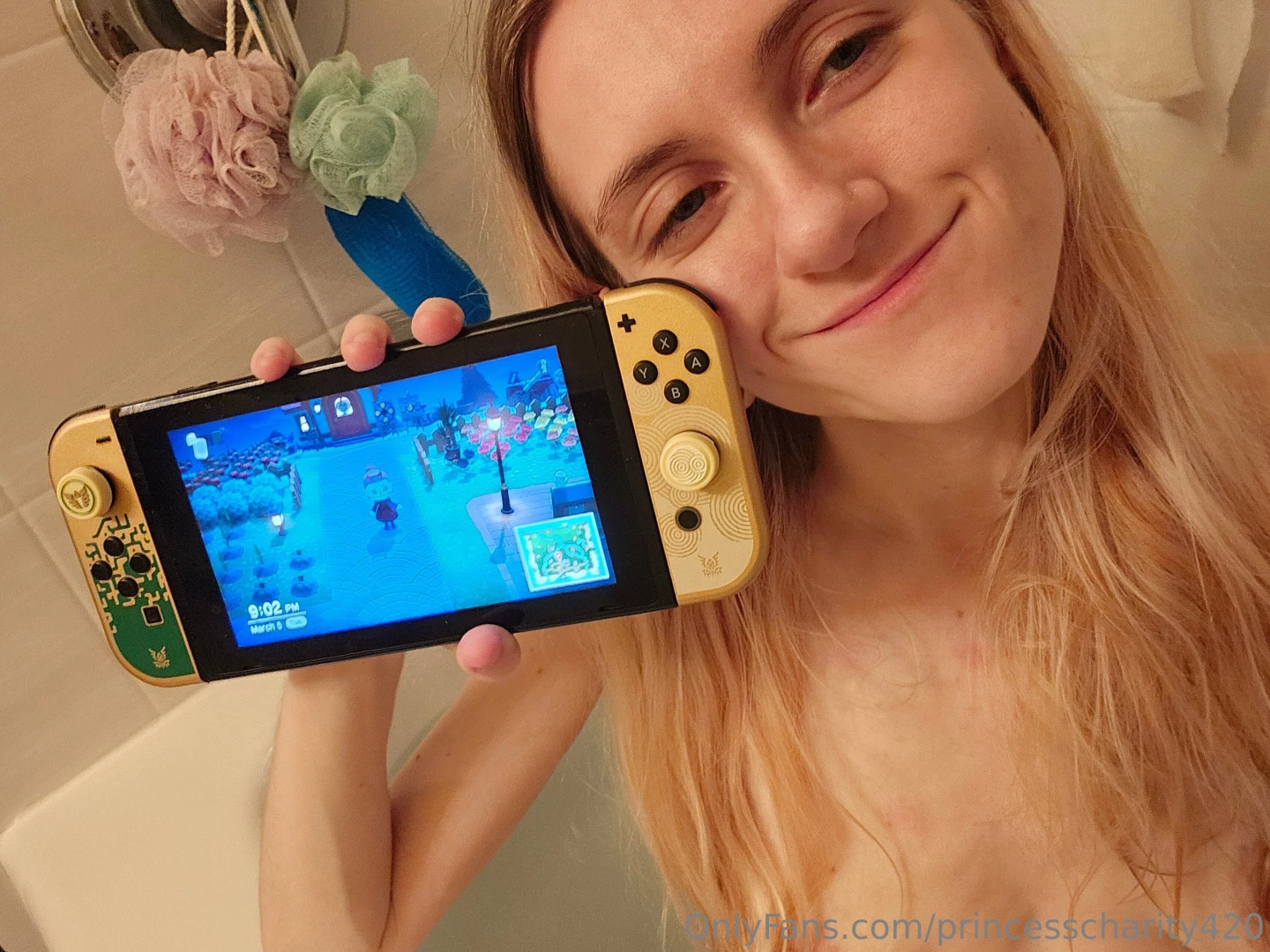 Playing some animal crossing while taking an epsom salt bath for my 