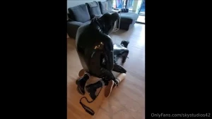 Sky breeding and seeding a cute rubber puppy