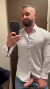 Horny at fitting room do you want to see cum shot in the fitting room