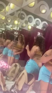 Trying on some shorts at monki their biggest size fits just right