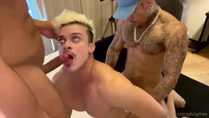 A thug a twink a bodybuilder all horny giving the bottom all he