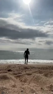 Somebody its naked on the beach