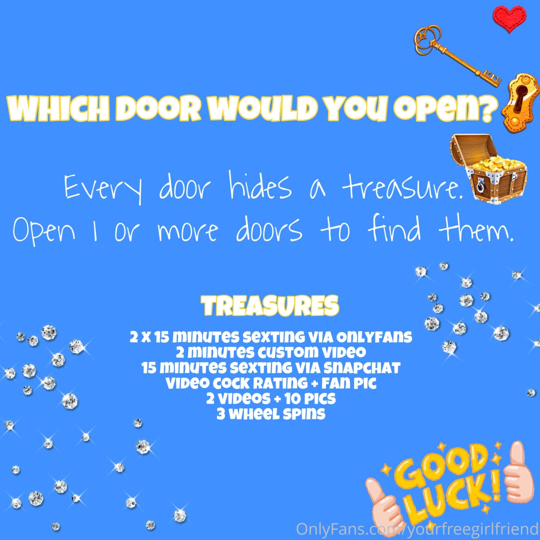 Which door would you open first babe behind every door is a hidden 