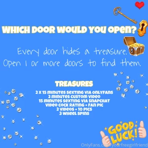 Which door would you open first babe behind every door is a hidden