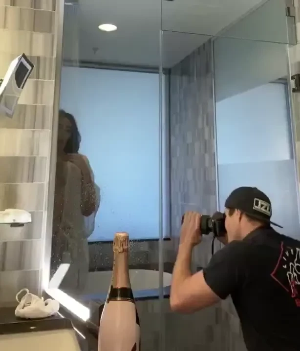 Behind the scenes of my new shoot last week champagne showers 