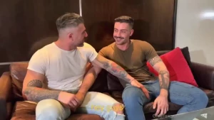 I went to visit my friend house and ended in this hot threesome with