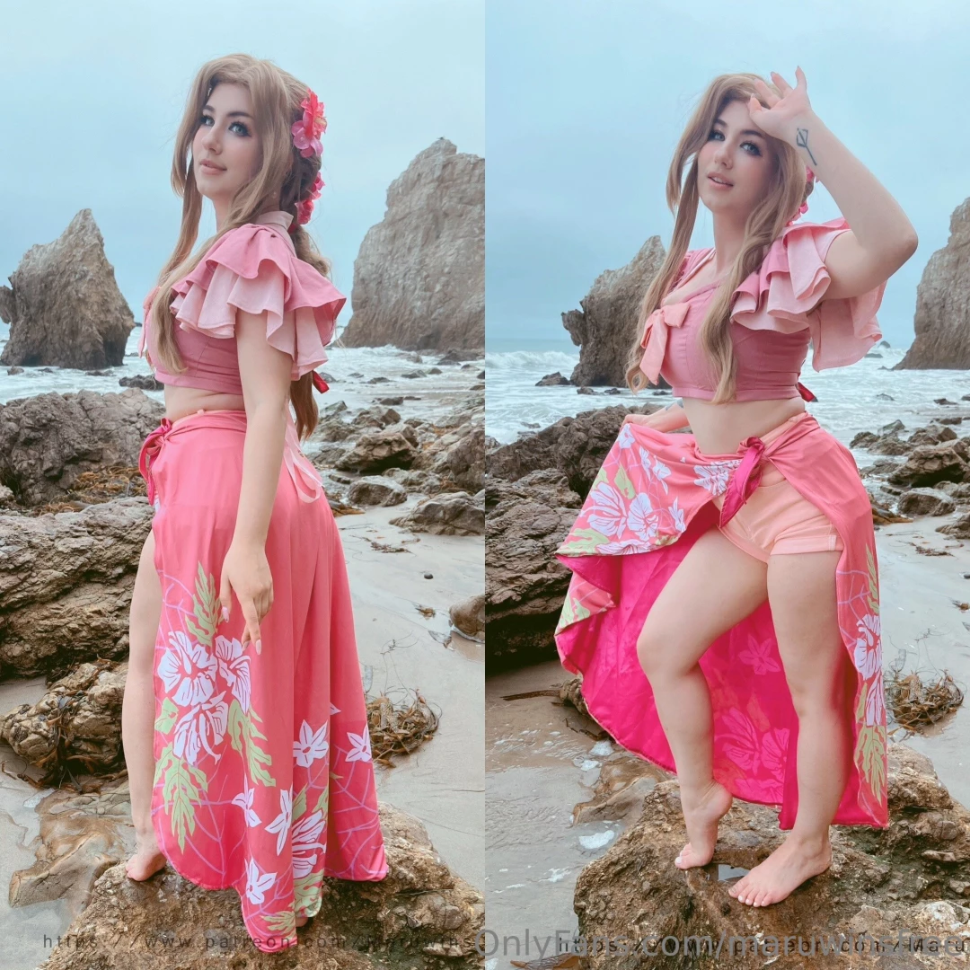 Floral delight aerith cosplay photo set for my february supporters on 