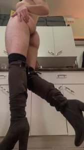 Feeling real sexy in my new boots playing around on the floor naked