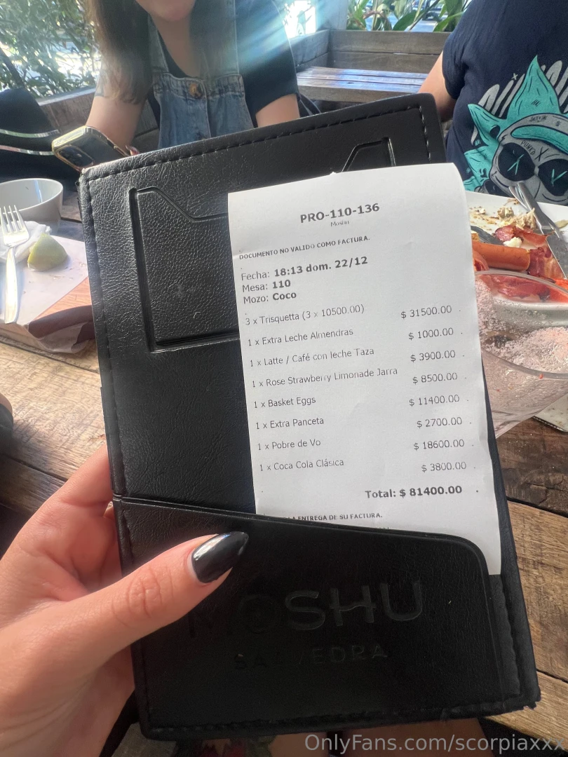 We had a snack with the girls and this is your chance to pay for our 