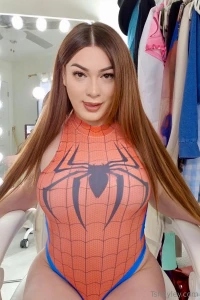 Suit tight webs loaded and this little tease is aimed right at you
