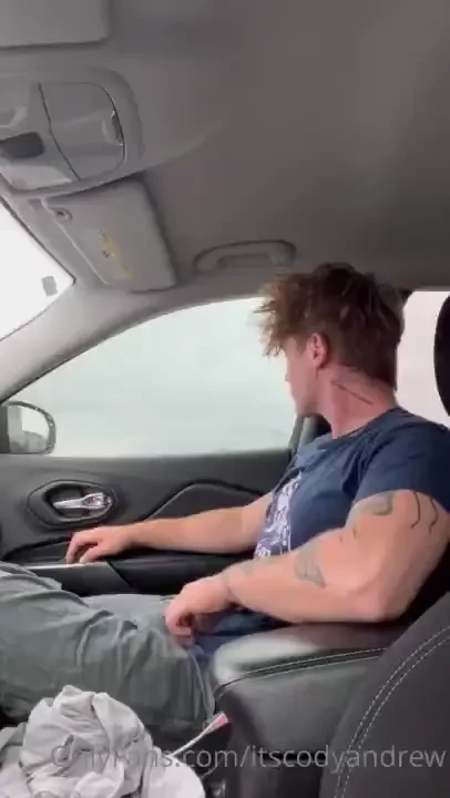 Brand new jerk off and cum in my car i was out on a drive but got 