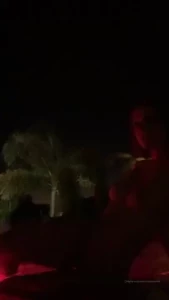 Having fun night swimming